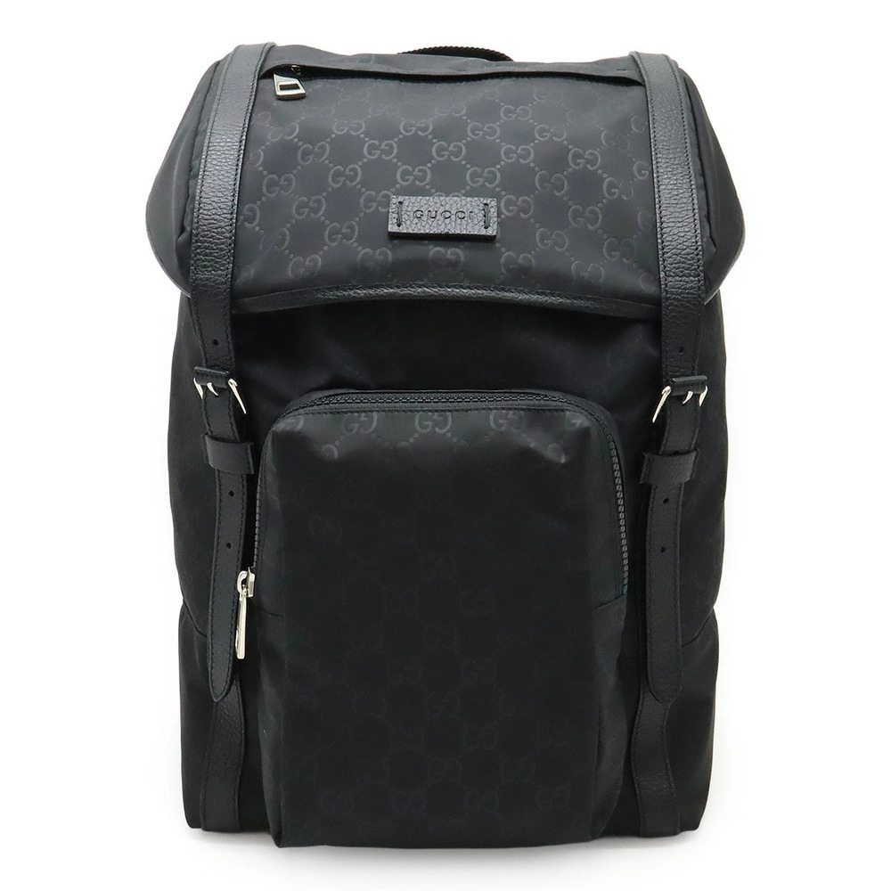 Gucci GG Backpack Rucksack Daypack Leather Black